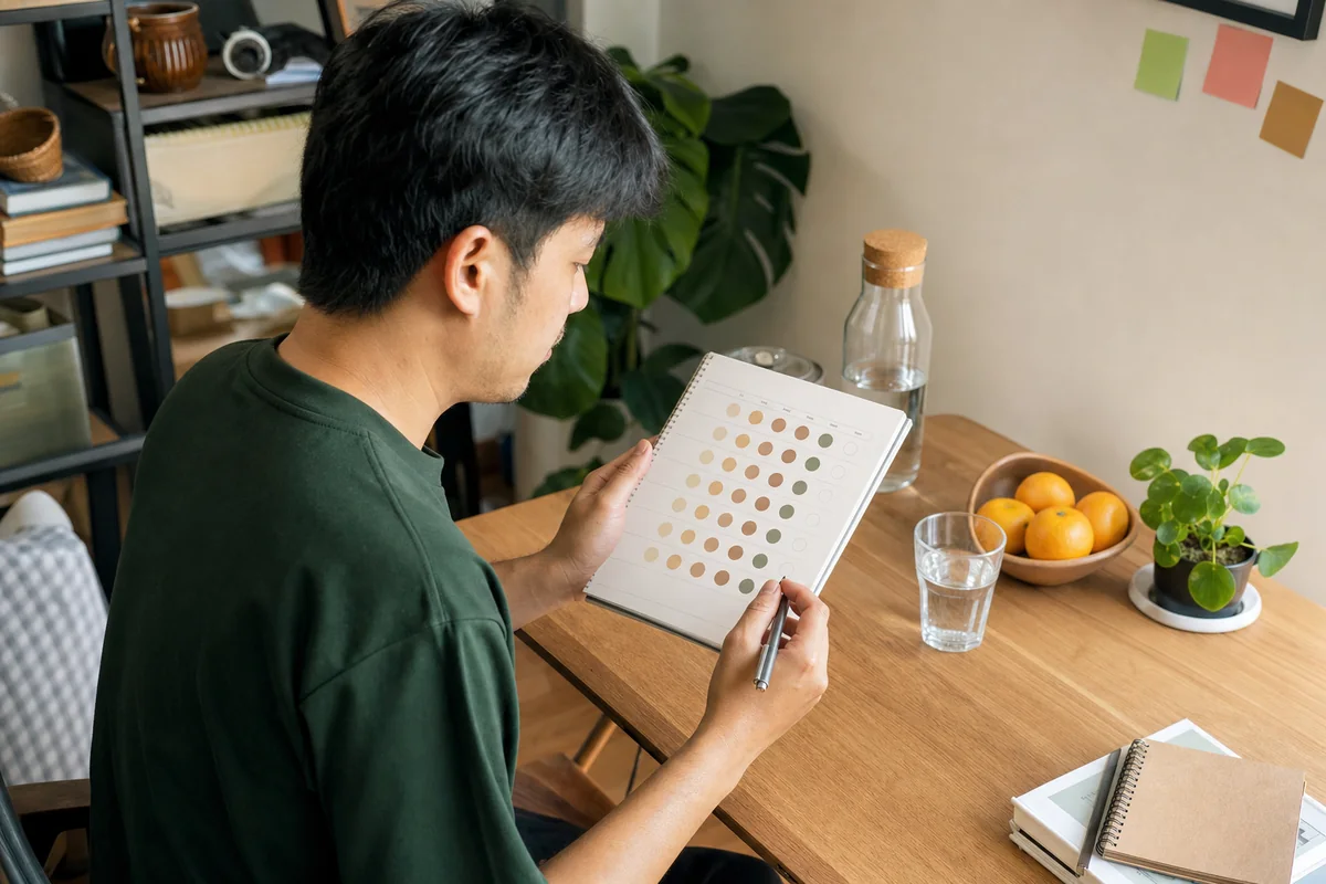 ภาพประกอบมาตรวัดลักษณะอุจจาระ Bristol Stool Scale สำหรับสังเกตแนวโน้มการขับถ่าย